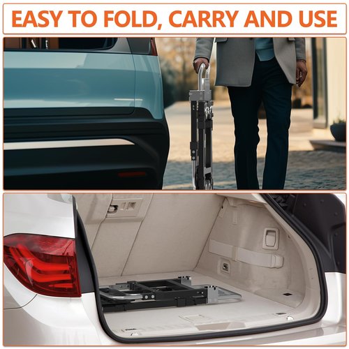 3 in 1 Heavy Duty Folding Hand Truck, Convertible Portable Steel Dolly with Telescopic Handle, Foldable Utility Cart with Rubber Wheels, 500 LBS