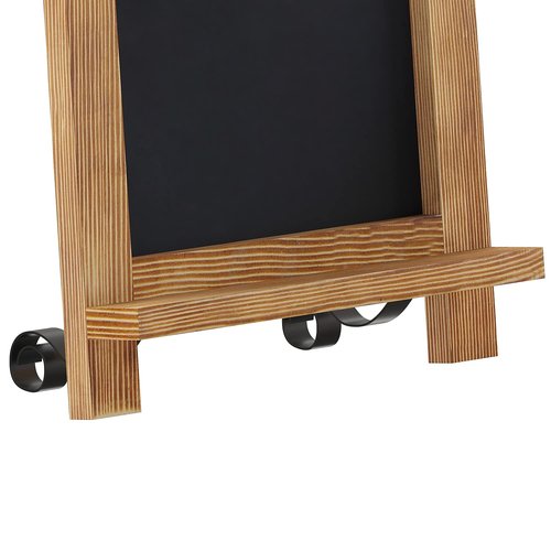 Flash Furniture Canterbury 10 Pack Tabletop Magnetic Chalkboards - Torched Wood Finish - 9.5" x 14" - Metal Folding Legs - Hanging Message Board - Counter Memo Board