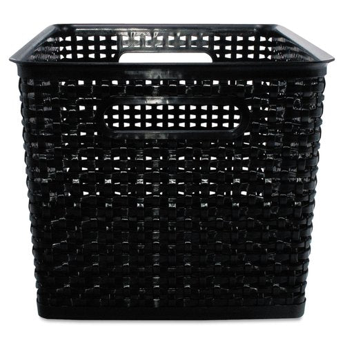 Advantus 40328 Weave Bins, 13 7/8 x 10 3/4 x 8 3/4, Plastic, Black, 2 Bins
