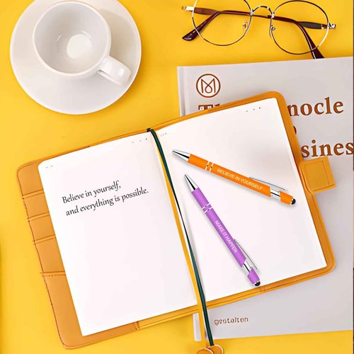 Luxeviss 100 Pcs Inspirational Pens Bulk - Motivational Ink Ballpoint Pen with Quotes Stylus Tip Nurse Gifts for School Coworkers Office Supplies Black Ink