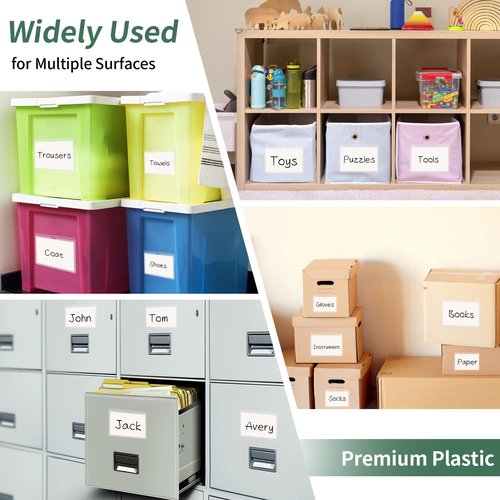 NIUBIER Storage Bin Labels, 42 Pack 4x6 Index Card Holder, Clear Adhesive Pockets, Removable Tote Labels Stickers for Packing Moving Box & Containers, Easy Peel Off