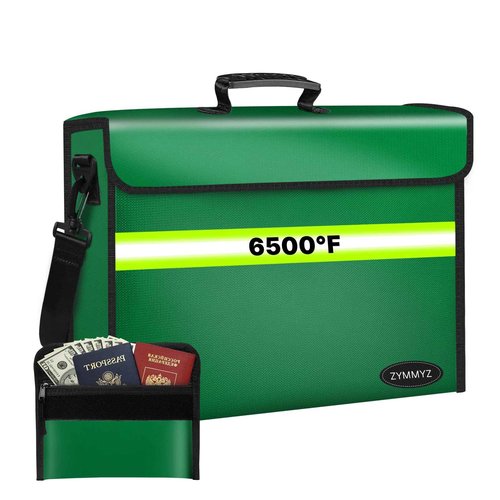 File Organizer Bag with Removable Folder Layers/Wallet,6500°F Fireproof Document Organizer with Lock&Reflective Strip,Portable Home Travel Safe Storage Box for Important Documents(14.1x9.5x4.2 inches)
