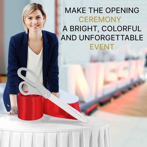 Big Silver Ribbon Cutting Scissors 25 Inch – Giant Ceremonial Scissors 25" Extra Large Shears for Grand Opening Theater Performances Special Events and Inaugurations