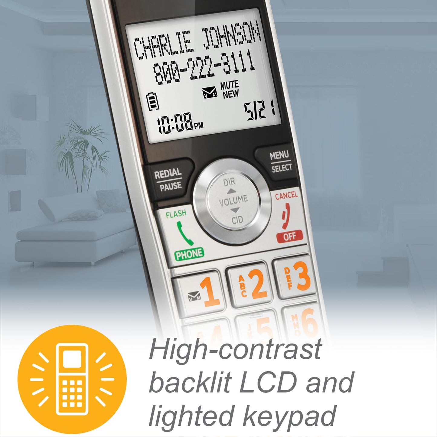AT&T CL82207 DECT 6.0 2-Handset Cordless Phone for Home with Answering Machine, Call Blocking, Caller ID Announcer, Intercom and Unsurpassed Range, Silver