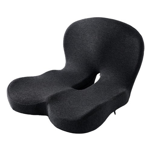 Gonexway Memory Foam Contoured Seat Cushion with L-Shaped Ergonomic Design for Office Chair Car Seats  Seat Cushion for Truck Driver, Truck Car Seat Cushions for Driving Lumbar Support(Black)