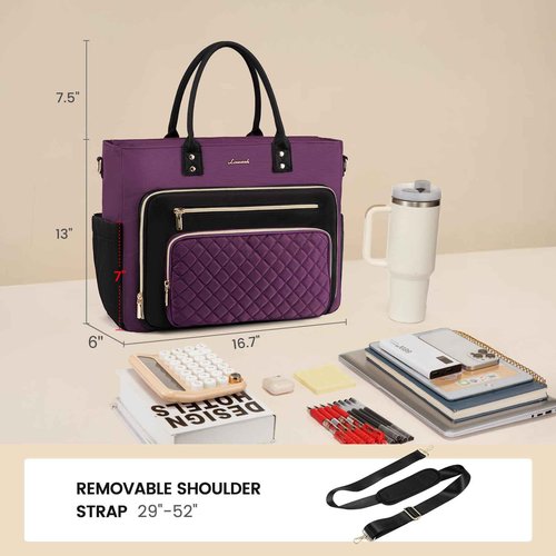 LOVEVOOK 15.6 Inch Teacher Tote Bag for Women Work, Laptop Bag Work Tote Bag Nurse Bags With Large Cup Holder, Professional Computer Briefcase Business Large Purses Handbag, Diaper Bag Mother Gift