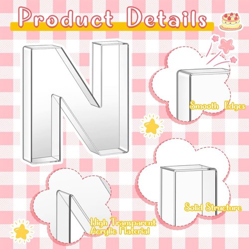 DoubleFill 10'' Acrylic Charcuterie Letters - Fillable 3 Pcs Set for Baby Shower & Birthday Party