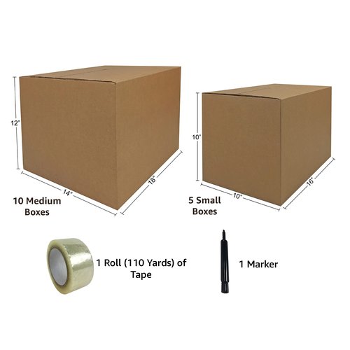 uBoxes Moving Boxes Bundles (Moving Box Kit 15 Pack)