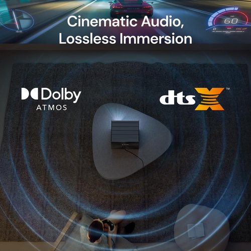 Valerion StreamMaster Plus 4K Triple Laser Projector, 2X Faster Performance, 4ms Lag-Free Gaming, TV-Rich Streaming, 300" IMAX, HDR10+, AI 4K UHD, Voice Control, with Active 3D, Dolby Vision&Atmos