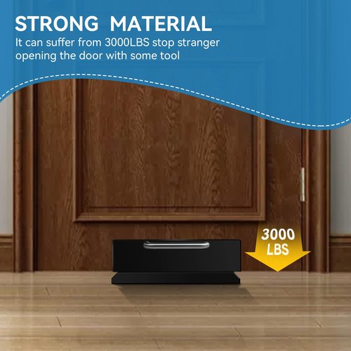 Pinkmiumiu Security Door Lock Barricade- Home Safety Door Brace to Prevent Entry Burglary Home Invasions - Door Stopper for Standard Door, French Doors, and Blemished Doors（Black