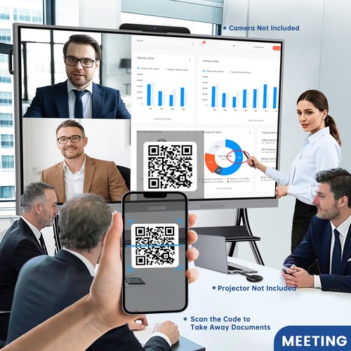 KEINONE 55'' 4K Smart Board, Android 14 OS 8+128 GB Interactive Whiteboard, Electronic Digital Whiteboard with Open App Ecosystem, Touchscreen Smart Board for Home, Office and Classroom, Gray