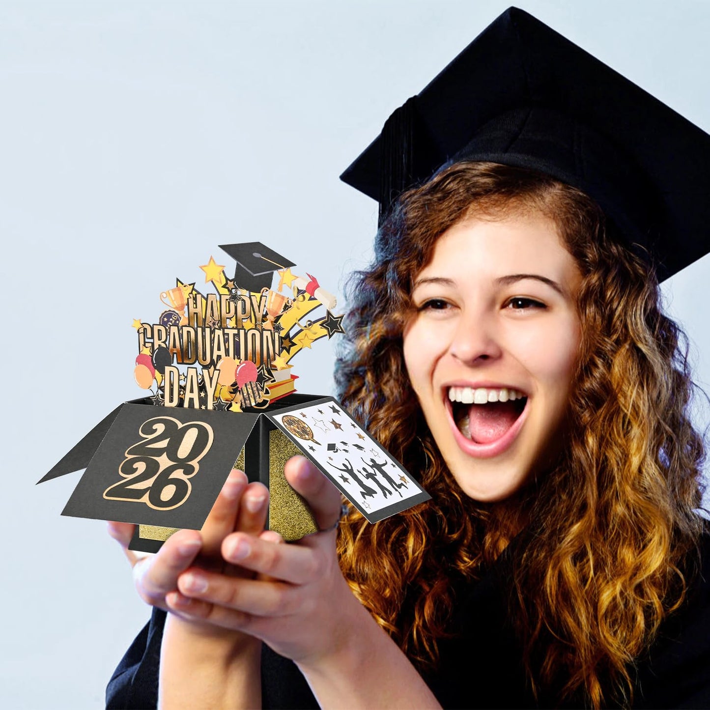 POPGIFTU Graduation Pop Up Card 2026 – 3D Happy Graduation Card with Envelope, Congrats Grad Cards for High School or College Graduate, Money & Gift Card Holder