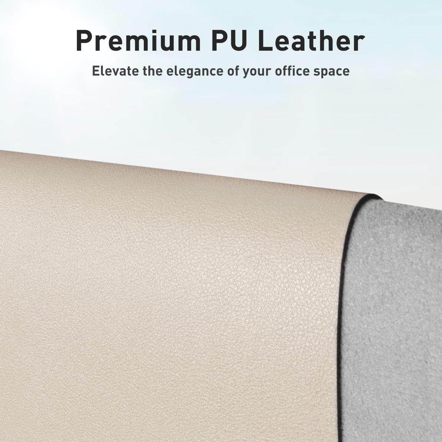 Aothia Faux Leather Desk Mat - Non-Slip PU Leather Desk Blotter, Waterproof Writing Surface, Large Desk Pad for Office & Home (Eggshell, 55" x 24")