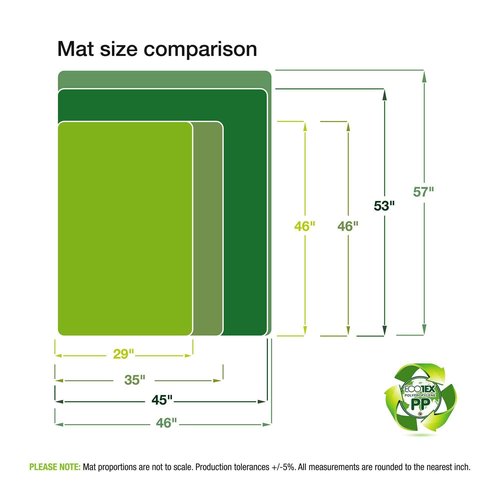 Floortex ecotex Polypropylene Anti-Slip Foldable Chair mat for Hard Floors, 45 x 53, Translucent