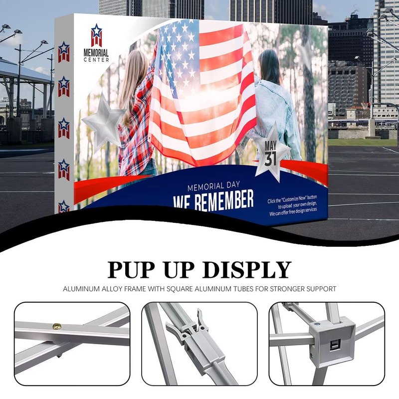 NEWSANDOR Fabric Pop Up Display Stand Custom Trade Show Backdrop