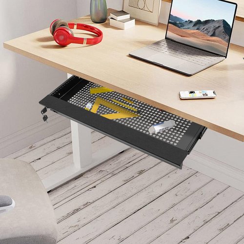 POAdwhmnr Under Desk Drawer Slide Out, Under Counter Drawers,Under Desk Pull Out Drawer