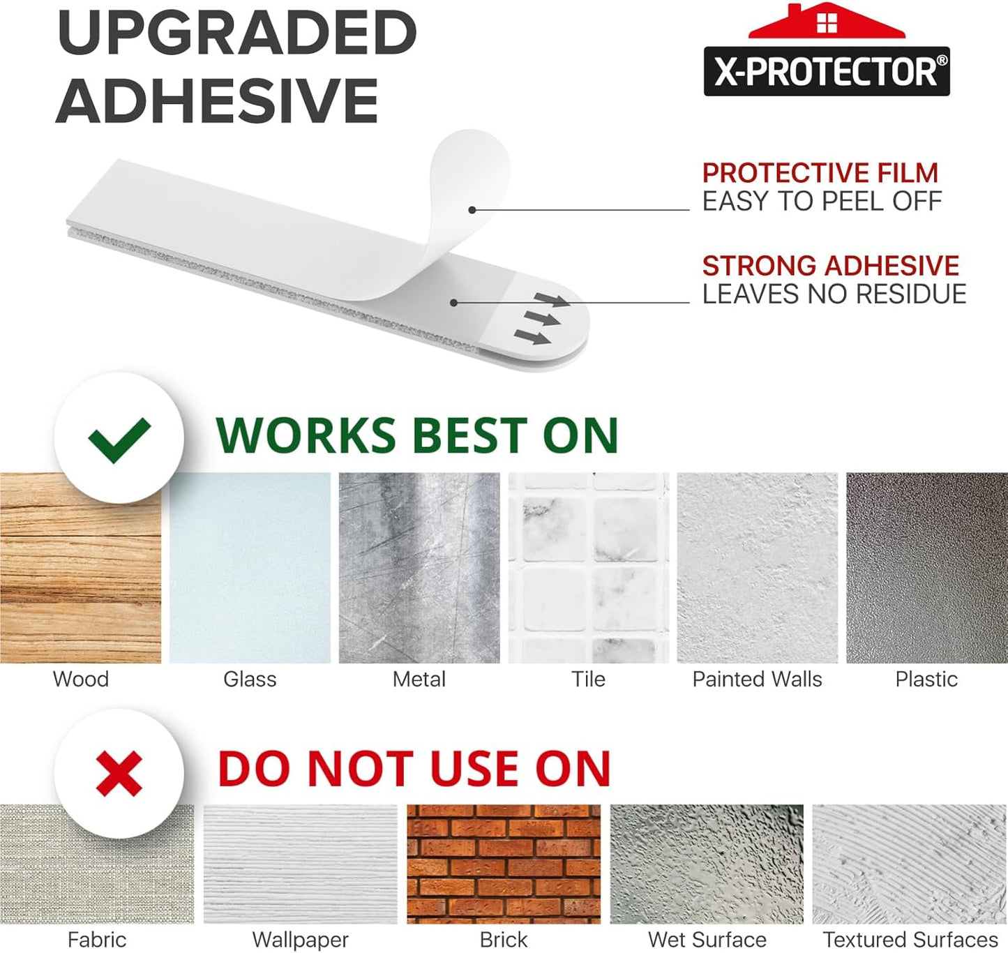 X-Protector Picture Hanging Strips - Heavy Duty Self-Adhesive Hangers for Damage-Free Walls - 20 Pairs, Holds Up to 15 LBS