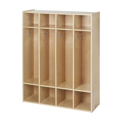 Back2School Express Sleekline 4-Section Coat Locker, Kids Furniture, Natural
