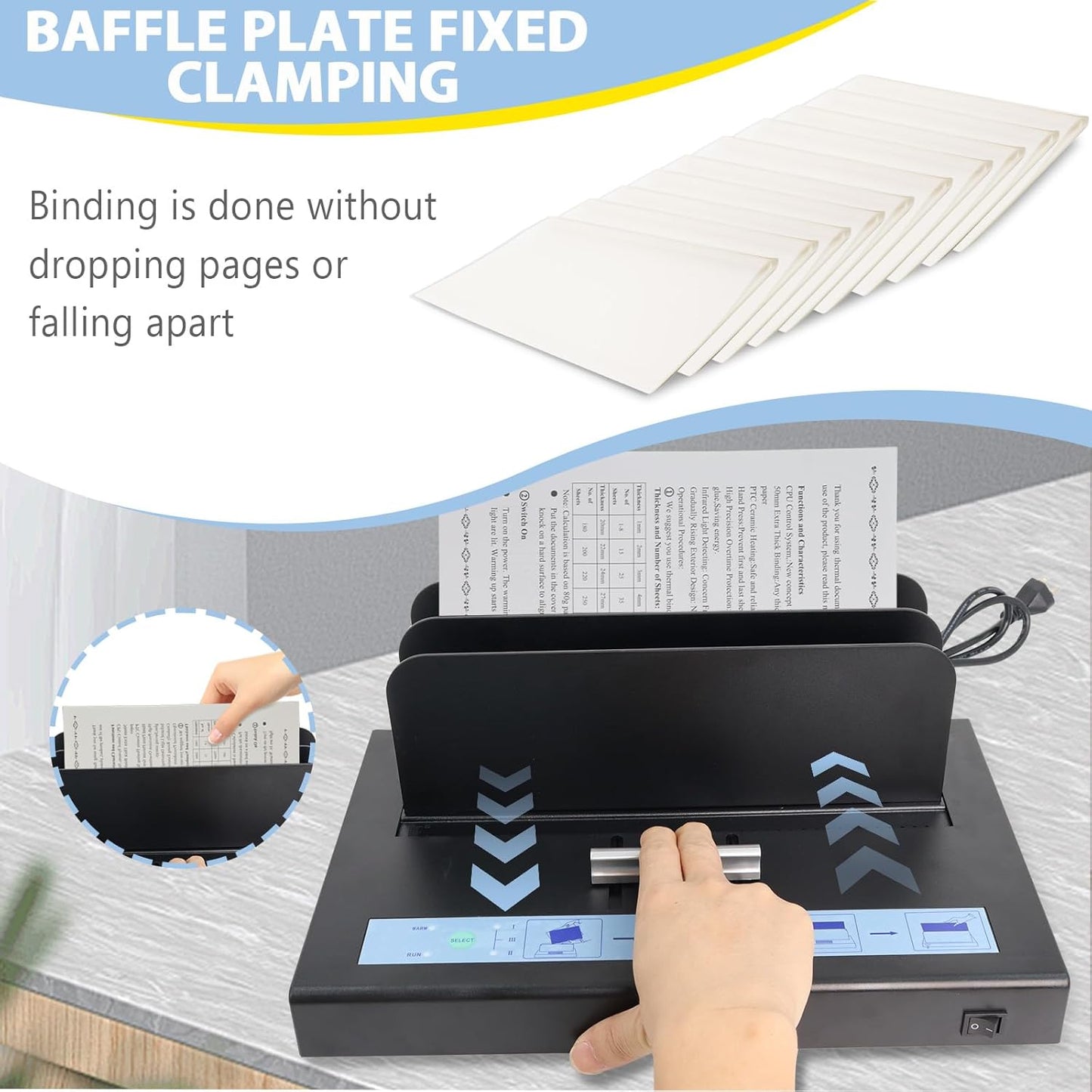 Thermal Binding Machine - 500 Sheets Capacity | A3/A4/A5 Document Heat Binder with 10 Covers - Black