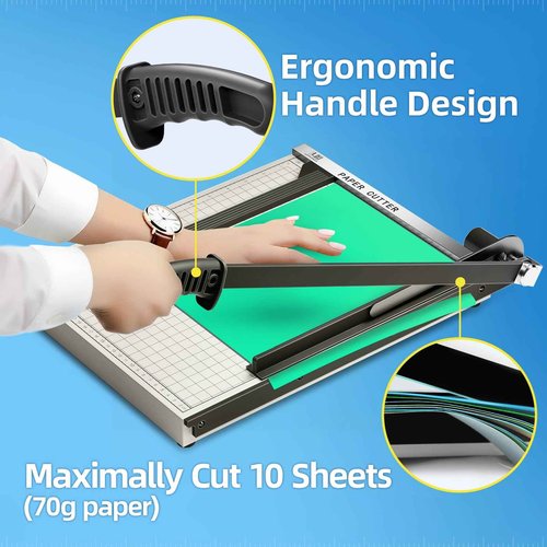 15 Inch B4 Guillotine Paper Cutter, Heavy Duty 10 Sheet Paper Trimmer Cutting with Auto-Press Clamp & Magnetic Ruler | Precision Cut for Paper, Card, Photos, Vinyl & More