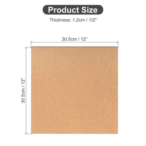 PATIKIL Cork Board Tiles, 6 Pack 12" x 12" Cork Board Bulletin Board, 1/2" Thick, Small Square Pin Board with Self Adhesive, 50 Push Pin Wood Clips for Wall, Home & Office