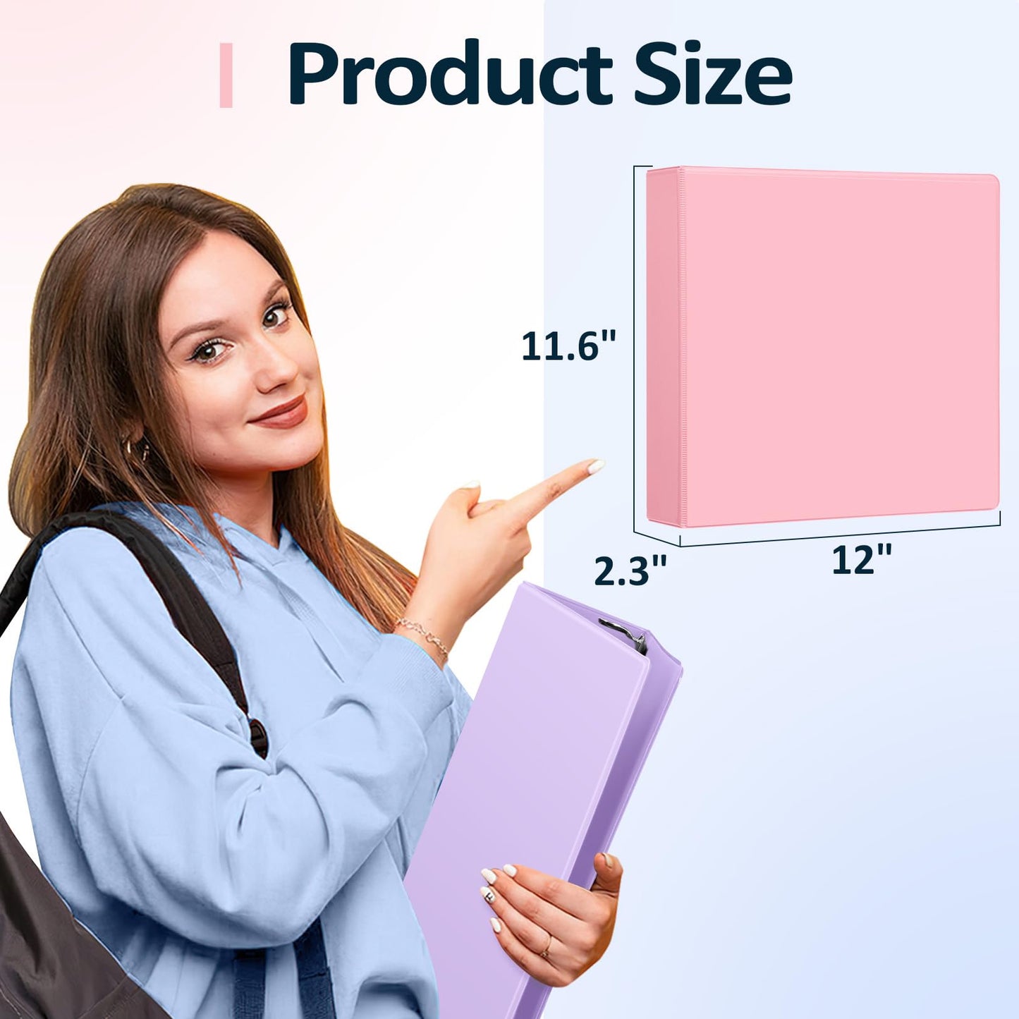 Sooez BinderX Extra Durable 1.5 Inch 3-Ring Binder, Holds 400 Sheets of 8.5x11 Paper, Customizable View Cover with Inside Pockets, Heavy Duty Binder for School, Teal