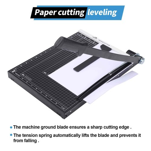 ISDIR Guillotine Paper Cutter 15" with Integrated Pressure Bar – Heavy Duty Metal Base, 12-Sheet Capacity, Magnetic Guide & Safety Guard – Precision Trimmer for Cardstock, Crafts, DIY, Photos & Office