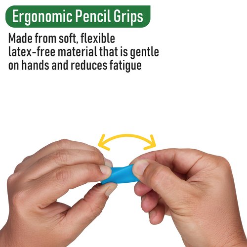 The Classics 12-Pack Triangle Pencil Grips, Assorted Bright Colors, 1.75-Inch Long (TPG-16212)