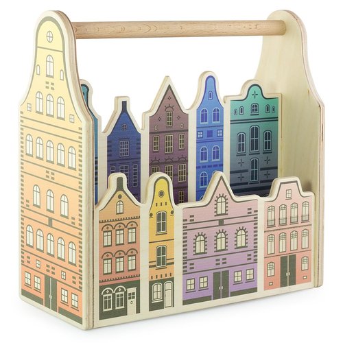 Vemkel Wooden Desk Organizer Amsterdam, Pencil and Pen Holder, Desk Caddy Organizer for Office Supplies Storage, Papers and Stationery Organizer — 4 Compartments