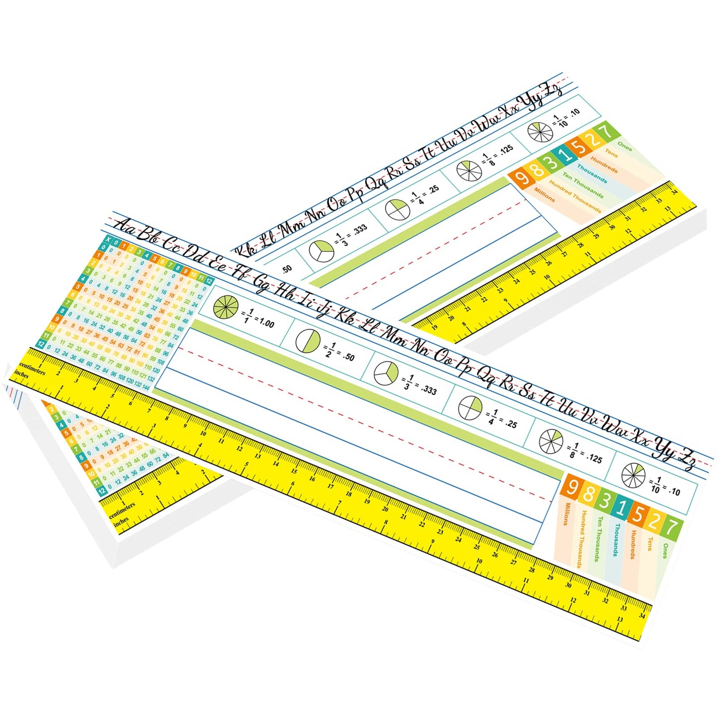 Fancy Land Multiplication Desk Reference Nameplates Math Traditional Manuscript Name Plate Self Adhesive for Students Pack of 36