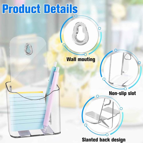 Dyrfolm 14 Pieces Acrylic Brochure Holder,4 x 7.9 Inch Plastic Flyer Display Stand,Pamphlet Holder Wall Mount Clear Countertop Organizer,Clear Literature Holder,Flyer Holder for Office,Home,Store