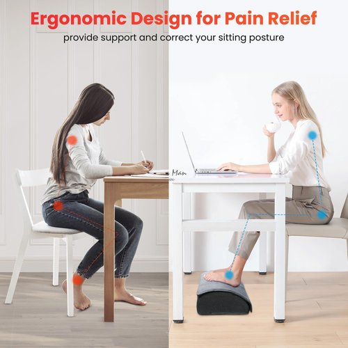 Beleduc Ergonomic Under Desk Foot Rest with Heat,Vibration Massage, Heated Foot Rest for Under Desk at Work, Foot stools for Under Office Desk