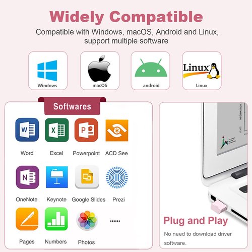 Norwii N26 Wireless Presentation Clicker, Presentation Remote, PowerPoint Clicker with Pointer for PowerPoint Presentations, Power Point Clicker Wireless Presenter Remote - Pink