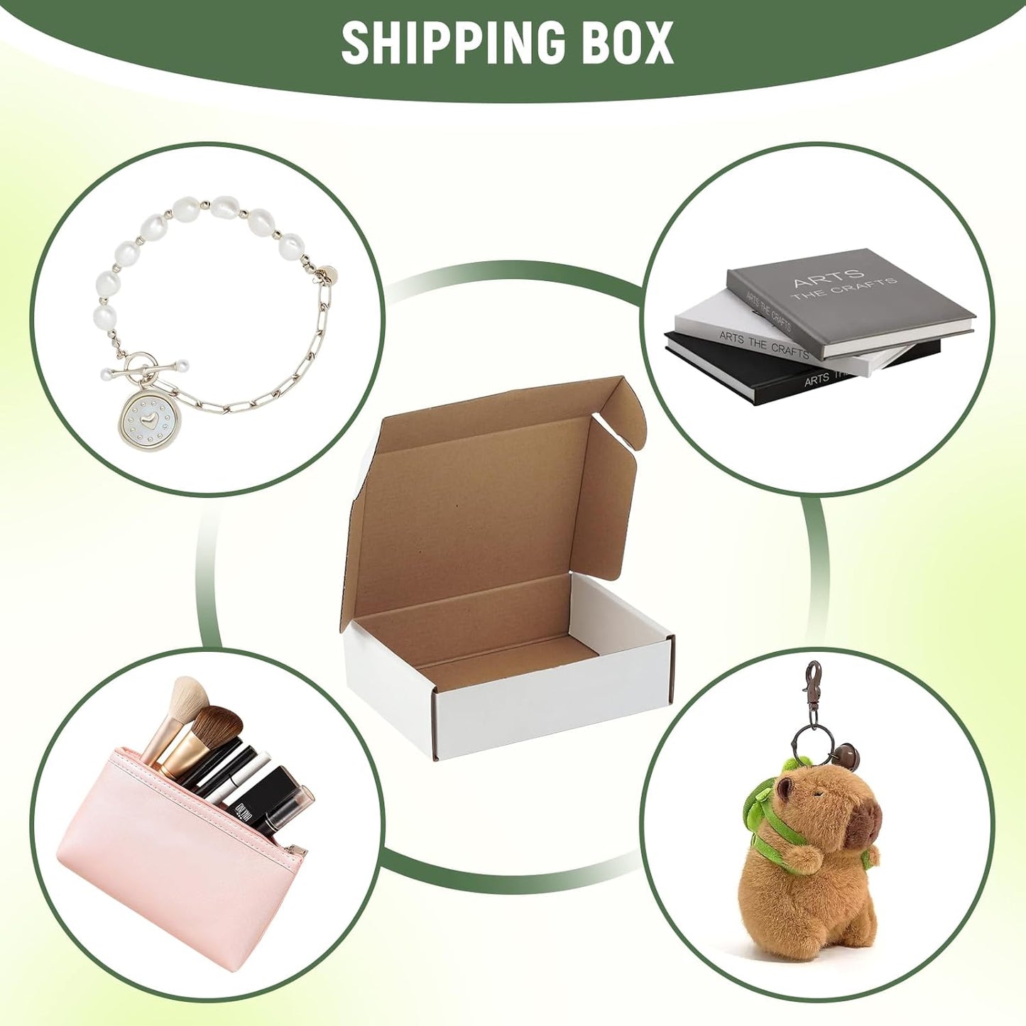 Skiennix Small Shipping Boxes - 50 Pack White Corrugated Cardboard - Perfect for Mailers & Packing
