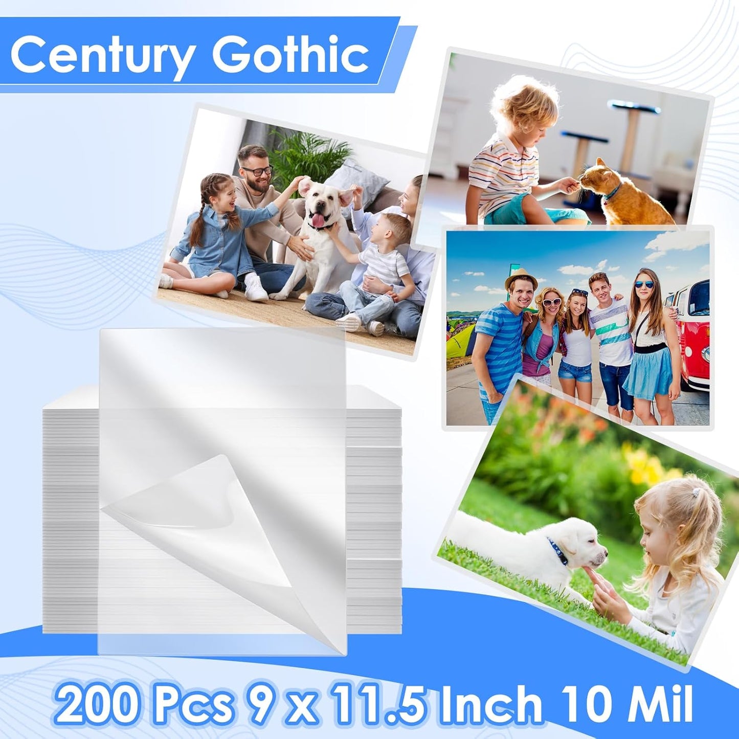 Skiennix Laminating Sheets - 200 Pcs 10 Mil Thermal Pouches | 9 x 11.5 Inch Glossy Clear Finish