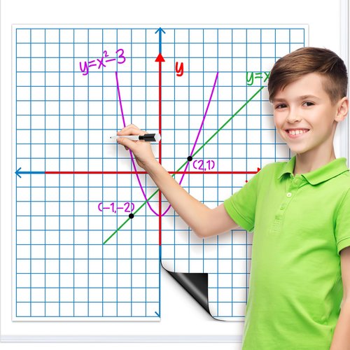 PraxiKidy Giant Magnetic XY Coordinate Graph Grid Paper,Dry Erase Chart Paper for Whiteboard Homeschool Teacher Must Haves,Math Classroom Teaching Supplies Math Manipulatives