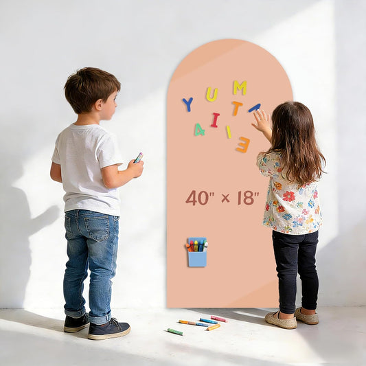 Skiennix Magnetic Wall Decal - 40 x 18 Inch Light Pink Chalkboard for Learning & Playroom