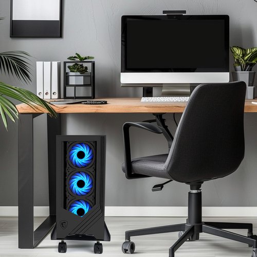 YuPinDiZu Metal Computer Tower Stand, PC Stand for Floor Mobile CPU Stand with 4 Rolling Caster Wheels Fits Most PC Under Desk,Ventilated CPU Holder PC Floor Cart for Office and Gamers(15.7 x 10inch)