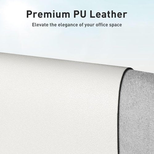 Aothia Leather Desk Pad Protector - Non-Slip PU Leather Blotter | Waterproof Office Mat (48"x17", Off-White)