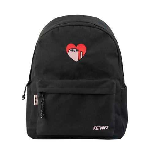 Ketnipz Backpack | 16.1 x 11.8 x 5.5 inches | School Bag | Rucksack | Backpack For School | Cool Gifts | Black Backpack | Ketnipz Bean