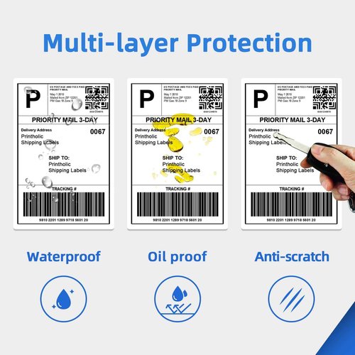 Printholic 12 Rolls Die Cut Large Shipping Labels, 4.07' x 6.4', 180 Labels/Roll, Compatible with Brother QL Label Printers (QL-1050, QL-1060N, QL-1100), Replacement for Brother DK-1247