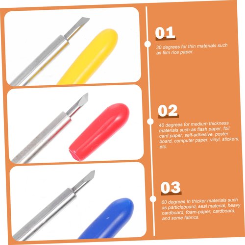 OFFSCH 1set Tungsten Lettering Blades for Vinyl Cutters High Precision Engraving Cutters Coded Caps for Crafting and Detailed Cutting