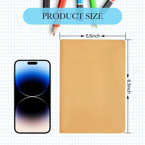 YUQILIN 100 Pack Notebooks Bulk, Journaling Kraft Notebooks 5.5 x 8.3 A5 Softcover Notebook for Travelers Students Office Writing Sketch Travel Journal Notepad with 72 Pages 36 Sheets (Brown-Unlined)