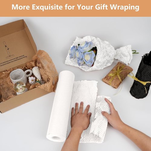 Honeycomb Packing Paper - 12" x 100' Eco-Friendly Cushioning Wrap for Moving & Shipping | Recyclable White