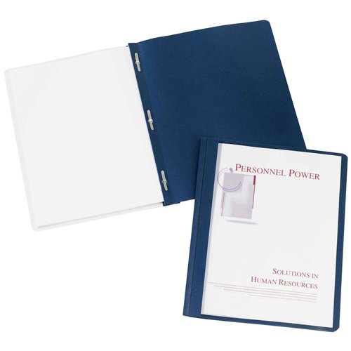 Avery Durable Clear Front Report Covers, 3 Double-Prong Fasteners, Holds up to 25 Sheets, 25 Blue Covers (47961)