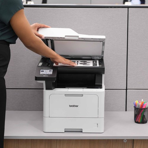 Brother MFC-L5710DW Business Monochrome Laser All-in-One Printer with Wireless Networking and Duplex Print, Scan, and Copy, Works with Alexa