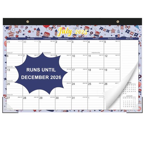 Lbylyhxc Desk Calendar 2025 - 2026, Monthly Calendar 2026, 18-Month School Year Calendar, July 2025 to December 2026, Monthly Large Desktop/Wall Calendar for Teacher with Corner Protectors 17" X 12" (Desk Calendar Seasons, 17x12 inches)