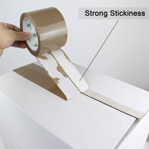 BOMEI PACK Brown Packing Tape 3 inch, 24 Refills Rolls Bulk Wide Packaging Tape for Moving, Shipping and Storage, 2.4 Mil x 60 Yards