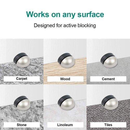 CG PLUS Floor Door Stopper with Rubber pad 4pack, Semicircle Shaped Door Stopper, Protecting Wall (2inch x 30pack, Satin Nickel)