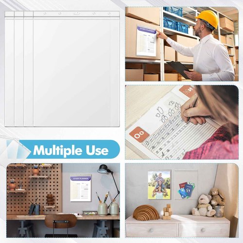 Outus 30 Pcs 8.5" x 11" Job Ticket Holders Page Protectors Waterproof Document Holder Heavy Duty Dry Erase Pocket for Documents, Photos, and Wall Sign Display